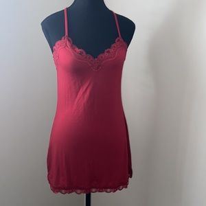 New without tags wine red dress slip with lace SMALL